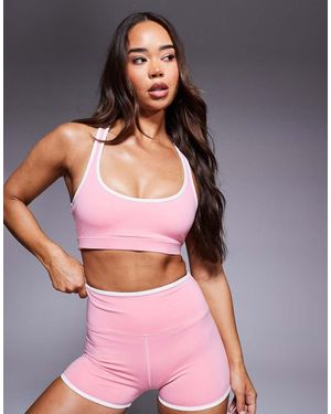 4505 Tennis Scoop Neck Light Support Sports Bra With Removable Padding - Purple