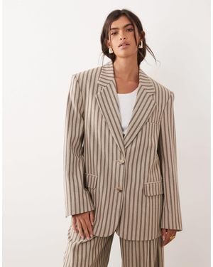 ARRANGE Oversized Single Breasted Blazer - Brown
