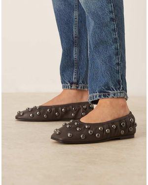 ASOS Lyle Premium Studded Scrunch Ballets - Blue