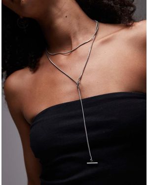 TOPSHOP Samir Waterproof Stainless Steel Link Charm Necklace - Black