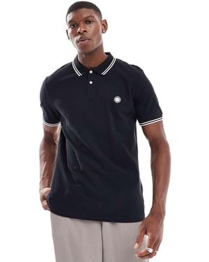 Pretty Green Logo Polo With Tipping - Blue