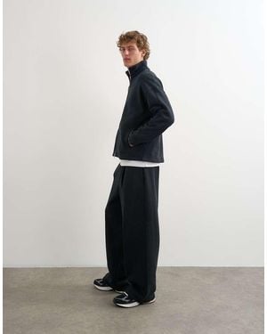 TOPMAN baggy Fit Scuba-style Fabric Heavyweight jogger With Pleats - Black