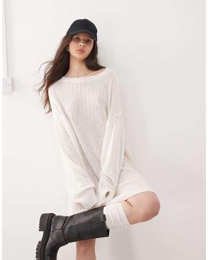 Weekday Dilaria Oversized Slouchy Open Knit Jumper - Natural