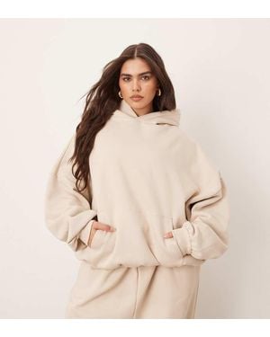 ARRANGE Curve Oversized Premium Heavy Weight Hoodie - Natural