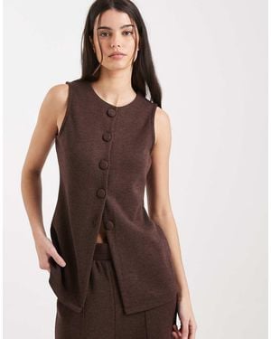 New Look Knitted Waistcoat - Brown