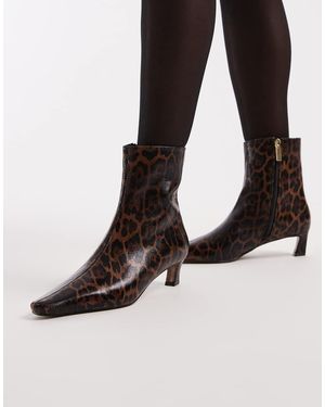 schuh Botines De Tacón Bajo Con Estampado De De - Azul