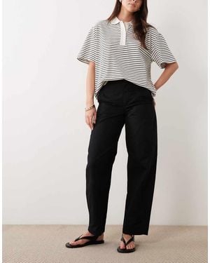 Jdy Pantalones Negros De Talle Alto Y Pernera Barrel De - Gris