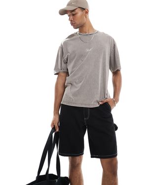 Redefined Rebel Short style charpentier avec coutures contrastantes - Gris