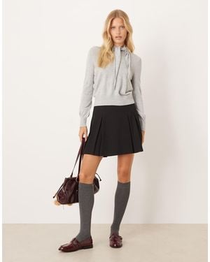 Mango Pleated Mini Skirt - Natural