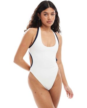 Speedo Swimsuit Solid Bound Cut Out Swimsuit - White