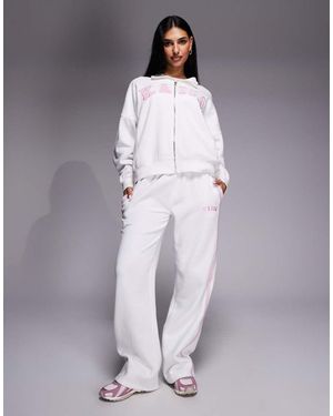 Kaiia Embroidered Logo Wide Leg Joggers Co-Ord - Grey