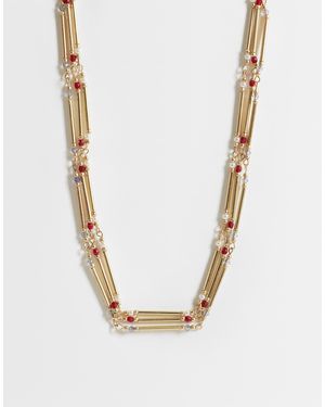 ASOS Collier multi-rangs avec mini-perles es - Blanc