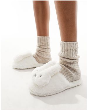 Daisy Street X Miffy Fluffy Slippers - White