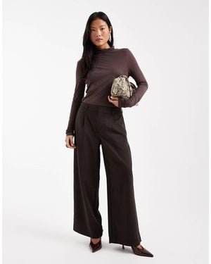 Only Petite – weit geschnittene, elegante hose - Weiß