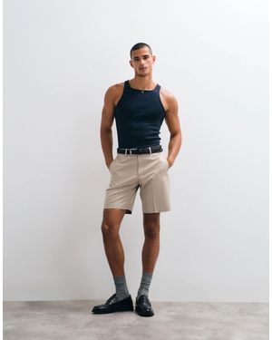 ASOS Muscle Fit Ribbed Tank With Square Neck - Blue