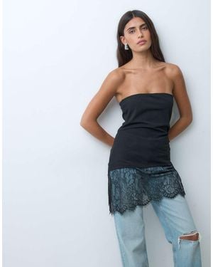 ONLY Top A Fascia Asimmetrico Con Orlo - Blu