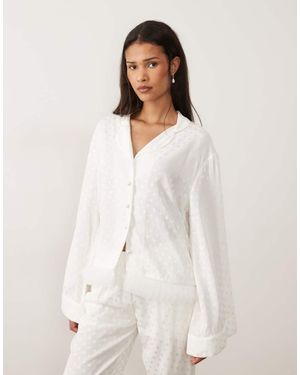Sister Jane Blusa Da Sposa Bianca A Pois Con Cintura - Bianco