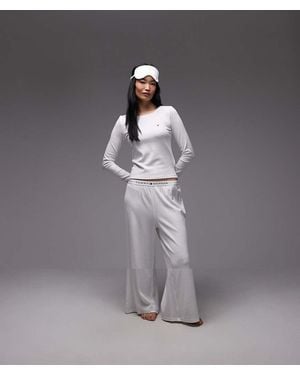 Tommy Hilfiger Pyjama Top And Bottoms Gift Set With Eye Mask - Grey