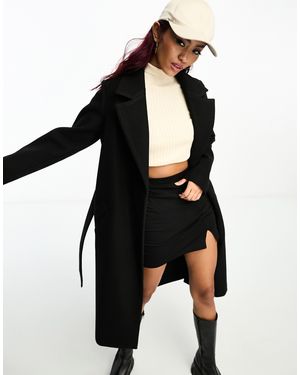 Vero Moda Belted Formal Midi Coat - Black