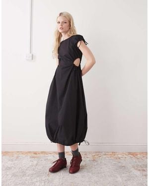 Collusion Vestido Largo Con Detalle De Abertura Fruncida De - Negro