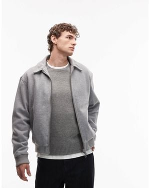 Jack & Jones Wool Blend Harrington Bomber Jacket - Gray