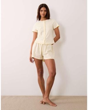 ASOS Mix & Match Cotton Pyjama Shorts - Natural