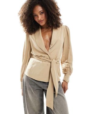 NARRATED Tie Waist Blouse - Natural