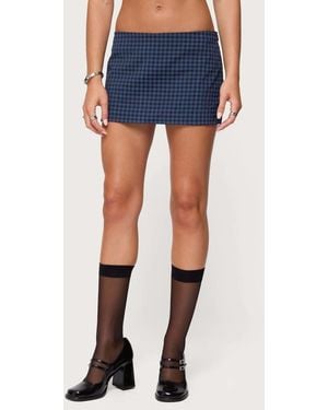 Edikted Winsley Gingham Mini Skort - Blue