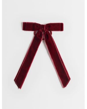 ASOS Hairband With Velvet Bow Detail - Red