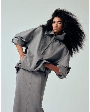 ASOS Tailored Funnel Neck Jacket - Gray
