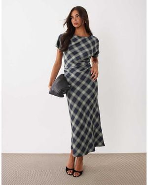 Nobody's Child Blaine Midi-Jurk Met Korte Mouwen En Drapering - Blauw
