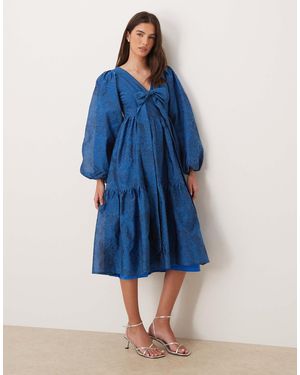 Sister Jane – sunrise – exklusives jacquard-midikleid - Blau