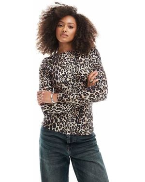 ONLY 2-way Long Sleeve Top - Brown