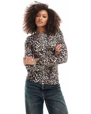 ONLY 2-way Long Sleeve Top - Brown