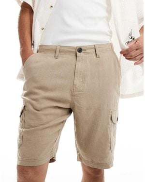 Threadbare – cargo-shorts aus leinenmix - Natur