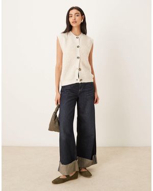 Jdy – flauschige strickweste - Natur