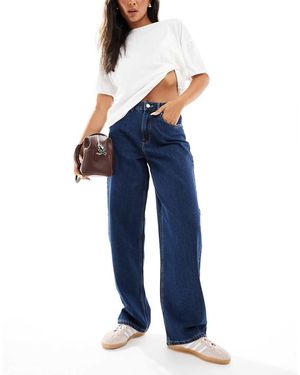 Vero Moda Vaqueros Azul Oscuro De Pernera Barrel De -Azul Marino