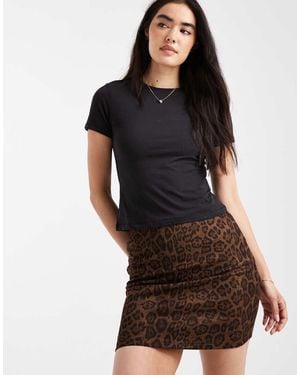 New Look Jersey Suede Tube Mini Skirt - Black