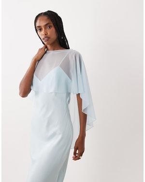 ASOS Satin Cape Layer Maxi Dress - Blue