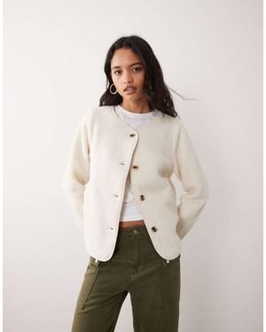 Vila Giacca Teddy Con Bottoni Davanti Color Crema - Neutro