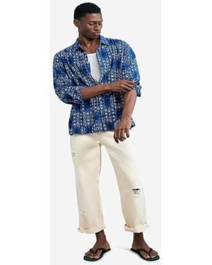 Desigual Camicia Con Stampa Geometrica - Blu