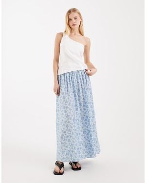 Vero Moda Full Woven Midi Skirt - Blue