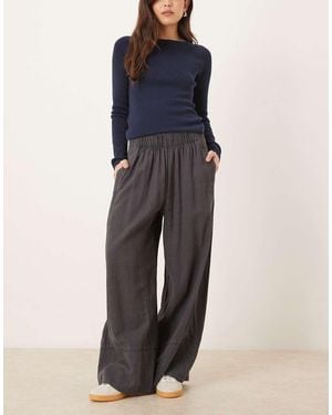 Free People Days End Linen Pull On Trouser - Blue