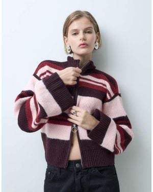Miss Selfridge Zip Funnel Neck Cardigan - Multicolour