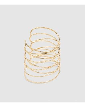 Stradivarius Bracelet jonc croisé - doré - Blanc