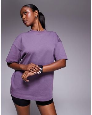 4505 Icon Heavyweight Cotton Oversized T-shirt With Quick Dry Finish - Purple