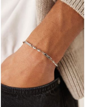 ASOS – wasserfestes, gedrehtes kettenarmband aus edelstahl mit stabdetails - Natur