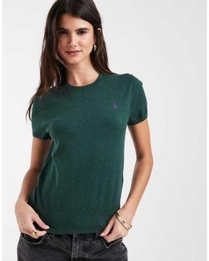 Polo Ralph Lauren Jersey De Punto Fino De Manga Corta En Verde