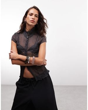 Weekday – chiffon-hemdbluse - Schwarz