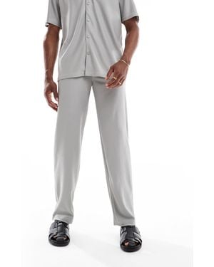 Only & Sons Plisse Loose Pants Co-ord - White